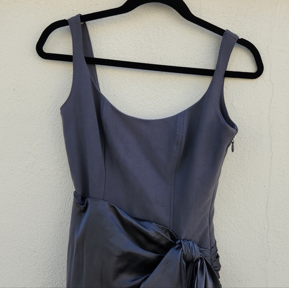 Cinq a Sept Grey Mini Dress Bow Wrap - Picture 5 of 10